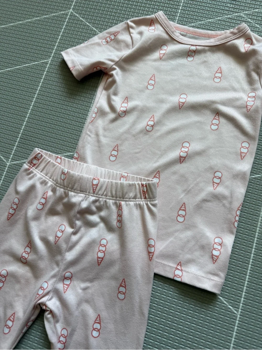 cloud island|Baby girl/toddler Light Pink Ice Cream Cone matching Pajama Set•18M